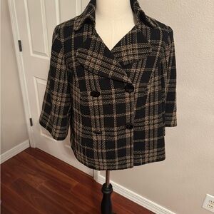 Focus 2000 Black and Tan Plaid Jacket